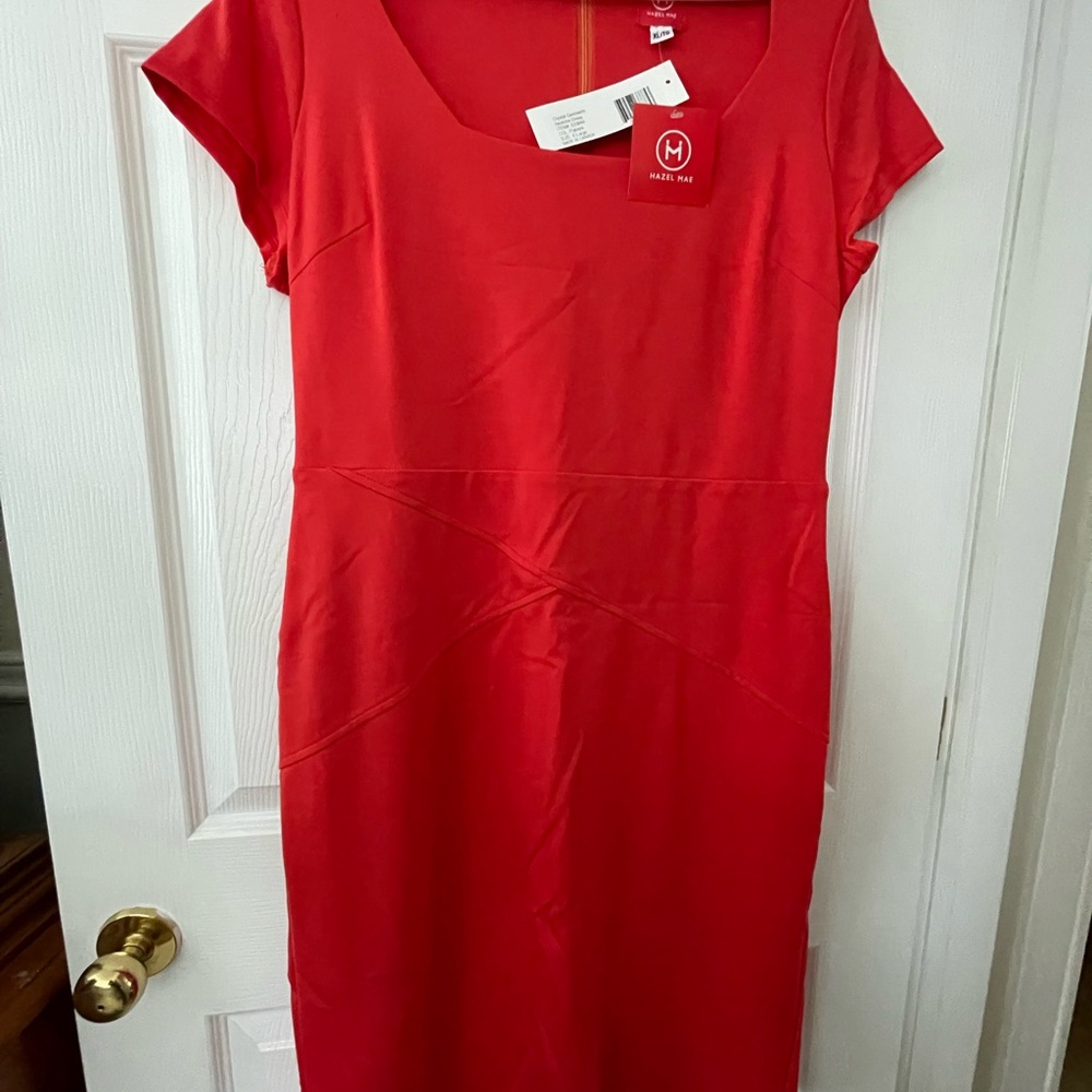 Hazel Vibrant Red Midi Dress